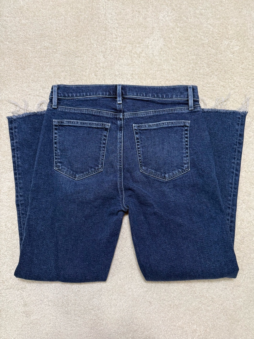 LOFT High Waist Kick Crop Denim Jeans Dark Blue Size 29 8 - Picture 4 of 7